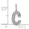 14K White Gold Diamond Letter C Initial Pendant