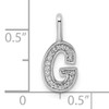 14K White Gold Diamond Letter G Initial Pendant
