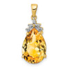 14k Pear Citrine & Diamond Pendant