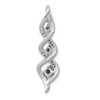 14k White Gold Diamond/.26 Sapphire 3-stone Twisted Chain Slide