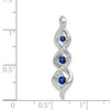 14k White Gold Diamond/.26 Sapphire 3-stone Twisted Chain Slide