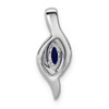 14k White Gold  Diamond and Marquise .29 Sapphire Pendant