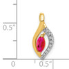 14k Diamond and Marquise .32 Ruby Pendant
