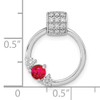 14k White Gold Diamond and Ruby Circle Chain Slide