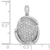 14k White Polished Oval Pave Diamond Pendant