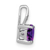 14k White Gold Heart Amethyst and Diamond Pendant