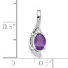 14k White Gold Amethyst and Diamond Pendant