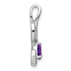 14k White Gold Amethyst and Diamond Swirl Pendant