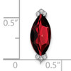 14k White Gold Marquise Garnet and Diamond Chain Slide