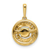 14k Round Peridot and Diamond Pendant