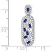 14k White Gold Sapphire and Diamond Oval Chain Slide