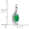 14k White Gold Emerald and Diamond Pendant