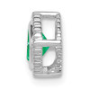 14k White Gold Cushion Emerald Chain Slide