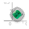 14k White Gold Cushion Emerald Chain Slide