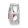 14k White Gold Cushion Ruby Chain Slide