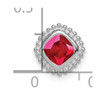 14k White Gold Cushion Ruby Chain Slide