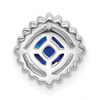 14k White Gold Cushion Sapphire Chain Slide