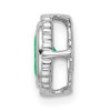 14k White Gold Oval Emerald Chain Slide