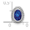 14k White Gold Oval Sapphire Chain Slide