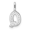 14K White Gold Diamond Letter Q Initial Pendant