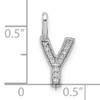 14K White Gold Diamond Letter Y Initial Pendant