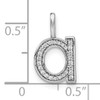 14K White Gold Diamond Lower Case Letter A Initial Pendant