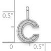 14K White Gold Diamond Lower Case Letter C Initial Pendant