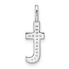 14K White Gold Diamond Lower Case Letter T Initial Pendant