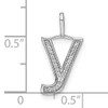 14K White Gold Diamond Lower Case Letter Y Initial Pendant
