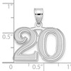 14kw Polished Etched Number 20 Pendant