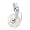 14k White Gold 8-9mm Button FWC Pearl Satin Finish Pendant Slide