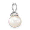 14K White Gold 8-9mm Round White FWC Pearl Pendant