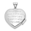 14k White Gold Diamond Heart Claddagh Locket