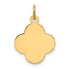 14k Plain Gauge Engravable Quadrafoil Disc Charm 14k Plain Gauge Engravable Quadrafoil Disc Charm