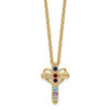 14k Genuine 6 Stone Mother's Cross Pendant