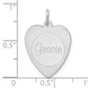 14K White Gold Large Heart Disc with Name Charm