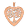 14K Rose Gold Heart Family Tree Pendant