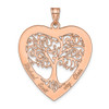14K Rose Gold Heart Family Tree Pendant