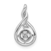 14k White Gold 7mm Whtie Round FW Cultured Pearl VS Diamond Pendant