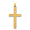 14k Polished Lattice Textured Cross Pendant