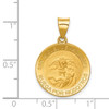 14k Hollow Polished/Satin Round Spanish San Miguel Medal