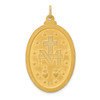 14k Solid Polished/Satin Large Oval Miraculous Medal