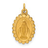 14k Solid Polished/Satin Small Oval Scalloped Miraculous Medal