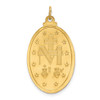 14k Solid Polished/Satin Medium Oval Miraculous Medal