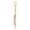14k Two-tone Polished Solid INRI Fleur de Lis Crucifix Pendant