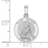 14k White Gold Polished and Satin Hollow St Anthony Medal Pendant