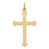 14k Polished and Textured Solid Diamond Shape Cross Pendant