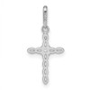 14k White Gold CZ Cross Pendant