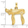 14k Brushed Solid Chai Symbol Pendant