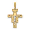 14k Two-tone Solid Crucifix Pendant